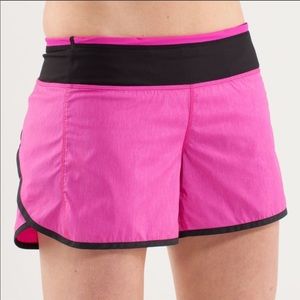 6 Lululemon Turbo Your Run short Paris Pink Black BARBIE